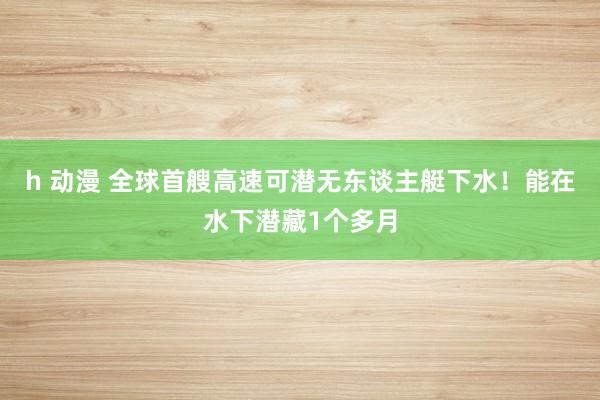 h 动漫 全球首艘高速可潜无东谈主艇下水！能在水下潜藏1个多月