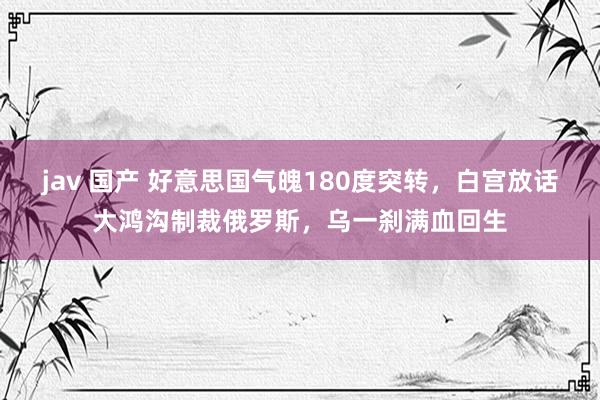 jav 国产 好意思国气魄180度突转，白宫放话大鸿沟制裁俄罗斯，乌一刹满血回生