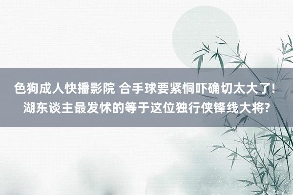 色狗成人快播影院 合手球要紧恫吓确切太大了! 湖东谈主最发怵的等于这位独行侠锋线大将?